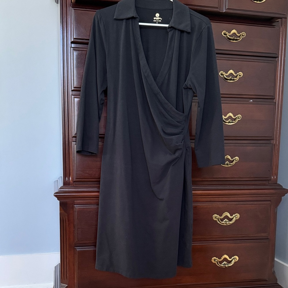 Spartina 449 Elegant Black faux Wrap Dress